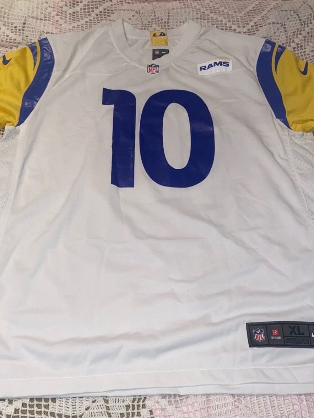 Cooper Kupp Rams Nike #10 White NFL Game Jersey Men's Size XL NWT
